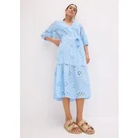 bonprix Midikleid mit V-Ausschnitt, ausgestellte Passform, aus Baumwolle