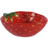 Kaemingk Dekoschale Deko-Schale Erdbeerform Dolomit L.15,5 W.12 H.5.cm rot