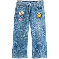 Next Weite Jeans SmileyWorld® Jeans mit weitem Bein und Print (1-tlg)