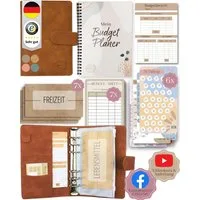 BeginnerBudget Ringbuchkalender Budget Planner & Haushaltsbuch Starter-Set: Sparbuch & Spar-Challenges, Sparen mit Umschlagmethode + Anleitung - Ringbuch - Binder A6