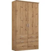 rauch Kleiderschrank Kleiderschrank Schrank Garderobe deckenhoher Schrank BREMEN (optional mit Spiegel, Breiten: 91/136/181 cm, Höhe: 199 cm) in vielen Farbvariationen, inkl. Kranzblende MADE IN GERMANY