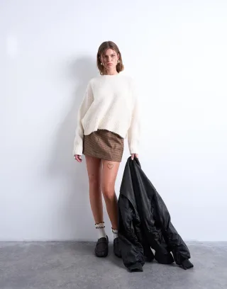 topshop - TSULTIMATE LS O-NECK PULLOVER NOOS Snow White - Gr. - S