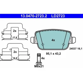 ATE Ceramic Bremsbel?ge hinten Ford Focus Galaxy Kuga Mondeo S-Max