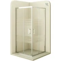 i-flair Eckdusche Schiebetür Duschkabine DIANA aus teilsatiniertem 6 mm ESG, BxT: 70x70 cm, Einscheibensicherheitsglas, ohne Duschtasse, mit hochwertigen Aluminiumprofilen in silber, ebenerdiger Einbau möglich, mit Schiebetüren