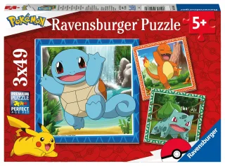 Ravensburger Puzzle 05586 - Pokémon: Glumanda Bisasam und Schiggy [3x49 Teile]