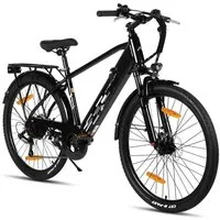 HILAND E-Bike 26" E-Mountainbike mit Shimano-Schaltung, Gepäckträger & Nabenmotor, Heckmotor, 374,4 Wh