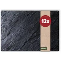 matches21 HOME & HOBBY Platzset Abwaschbare Tischsets 12er Set Schiefer-Optik Stein-Optik, (12-St), Platzsets als Tisch-Untersetzer und Tisch-Deko für Esstisch Teller