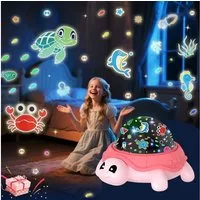 VIVIHEYDAY LED Nachtlicht Kinder Sternenhimmel Projektor, Schildkröten Design Mit 5 Farben, Schlafumgebung Kinderzimmer Party Wohnheim Weihnachten