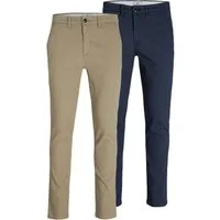 Jack & Jones Chinohose SLIM FIT MARCO 2PCS (Packung, 2-tlg., 2er-Pack)