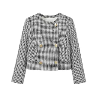 AX Paris - Jacke für Damen, Zweireihig, Maßgeschneidert (Schwarz/Weiß)