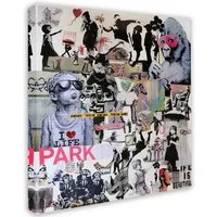 Leinwando Gemälde Banksy bilder Collage XXL / Leinwandbild street art zum Aufhängen