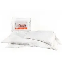 texpot Kinderbettdecke + Kopfkissen Babybett Bettset Steppung weiß