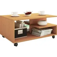 VCM Couchtisch Holz Sofatisch Couchtisch Rollen rollbar Stango L