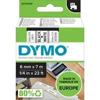 D1 ORIGINAL Schriftband, schwarz auf weiß, 6mm x 7m S0720780