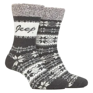 2 Paar Damen Thermo-Muster-Fairisle Socken Warme Wintersocken