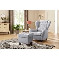 Home affaire Ohrensessel Alexander, B: 92 cm, Sitzhöhe: 44 cm, Set: mit Hocker