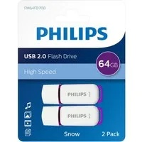 Philips FM64FD70D/00 USB-Stick (USB 2.0, Lesegeschwindigkeit 25,00 MB/s, Snow Edition Magic Purple®, 64GB, USB2.0, 2er Pack)