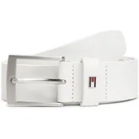Tommy Hilfiger Ledergürtel ADAN 3.5 cm breit EXT Metalllogopatch, Einfachdornschnalle