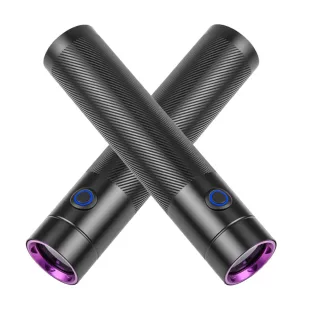 365NM UV MINI Flashlight Black Mirror Purple Light+ Red Beam Type C Rechargeable Filtered LED Ultraviolet Mini Torch Pet