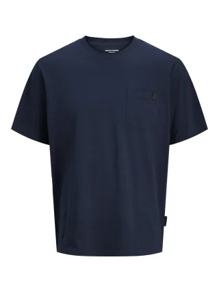 JACK&JONES - JJEDOVER SLUB TEE SS NOOS Navy Blazer - Gr. - S