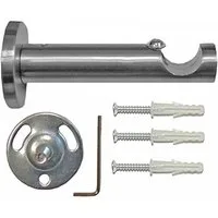 Garduna Gardinenstange Zusatzträger 16mm, Edelstahl-Optik, 1-läufig, gebohrt, Metall