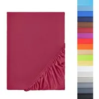 NatureMark Spannbettlaken Boxspringbett Mikrofaser Spannbetttuch 200x220cm, Polyester, Gummizug: rundum, rot