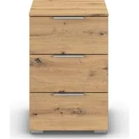OTTO home Nachtkommode Nachttisch Nachtschrank Schubladen Sideboard Schubladenkommode ASTANA (Breite 40 cm / Höhe 61 cm), mit 3 geräumigen Schubladen, Kantengriff in Alufarben MADE IN GERMANY