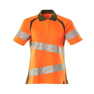 MASCOT Damen Polo-Shirt ACCELERATE SAFE Hi-vis Orange / Moosgrün 4XL - 19093-771-1433-4XL