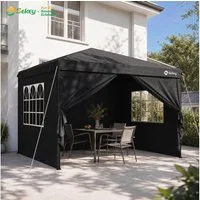 Sekey Faltpavillon 2x2/3x3/3x6 m, Gartenpavillon mit 4 Seitenteilen Partyzelt Wasserdicht, mit 4 Seitenteilen, Gartenpavillon 3 x 3 winterfest, Pavillon Pop Up Partyzelt, für Garten