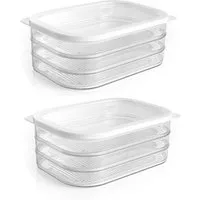 GOURMETmaxx Vorratsdose Aufschnittboxen Kühlschrank Wurst Käse Frischhaltedosen, Polypropylen, (2-tlg), mit Deckel 3 Lagen 3 x 550 ml