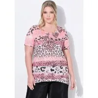 MIAMODA T-Shirt T-Shirt A-Linie Leo-Streifen Herz