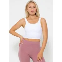 SASSYCLASSY Sport-BH Basic Sport-BH für Damen Atmungsaktiver Sport BH mit Rundhalsausschnitt Schwarz Weiß Blau