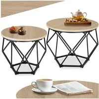 tectake Couchtisch 2er Set Couchtisch (1-St., 2 tlg), Zwei modische Couchtische im minimalistischen Industrial Look