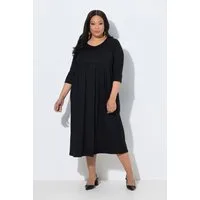 Ulla Popken Maxikleid Jerseykleid Empirenaht V-Ausschnitt 3/4-Arm