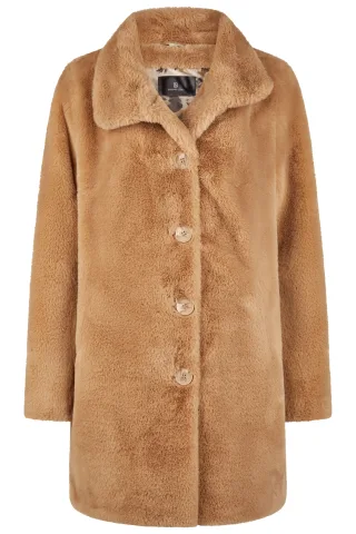 Barbara Lebek - Fake Fur Jacke camel - Gr. - 44