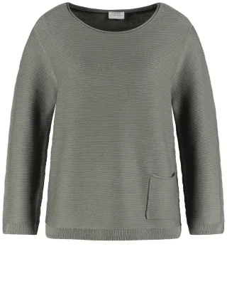 GERRY WEBER Collection - Pullover mit aufgesetzter Tasche grün - Gr. - 40