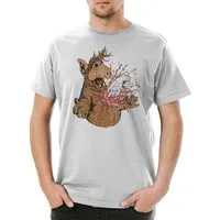 Urban Backwoods Print-Shirt Melmac A Horror Herren T-Shirt Fun Geek Nerd Alien Splatter Halloween (1-tlg) Blood Blood Blut Facehugger