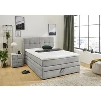 Jockenhöfer Gruppe Boxspringbett AMY mit Bettkasten, inkl. Bonnell- oder Taschenfederkernmatratze H2-H4, mit 6 cm Kaltschaum-Topper, Cord-Bezug, 120x200 und 140x200 cm