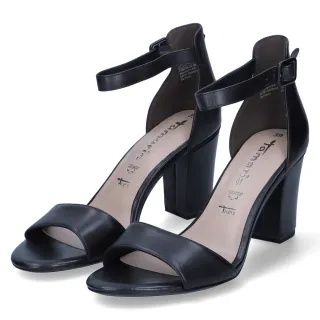 Tamaris Riemchensandaletten - Gr. 39 - Schwarz - Glattleder