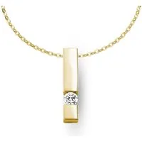 Adam & Eve Collier Halskette 585 Gold mit 0.10 bis 0.25ct Brillant - Weißgold & Rotgold (AEH01 - Luxus Design), 585 Gold Halskette Damen mit Brillant - Edle Diamantkette