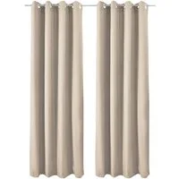 Beautissu Vorhang 2er Set Thermovorhang Gardine Creme Amelie TO, 140x245cm, Ösenvorhang isolierend Kälte- & Hitzeschutz Vorhang Wohnzimmer