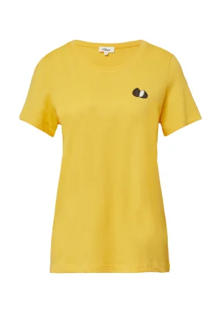 s.Oliver Red Label - T-Shirt mit Detail gelb - Gr. - 42
