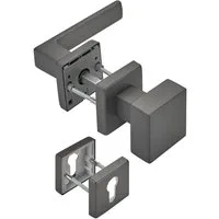 SO-TECH® Drückergarnitur Türdrücker CUBE anthrazit 120 x 22 mm Vierkant 8 x 8 mm, Wechselgarnitur Türknauf und Türdrücker