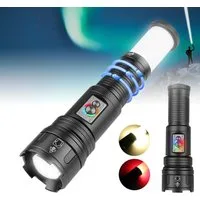 SinLaw LED Taschenlampe Multifunktionale LED-Taschenlampe, Taschenlampe mit hoher Lumenzahl (1-St), 2-in-1-Zoom-Taktiktaschenlampe, wasserdicht