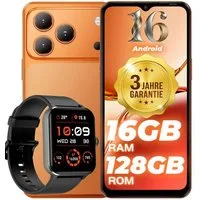 blackview WAVE 6.56 Zoll 128GB Handy incl. R50-Uhr Android 16 Smartphone (6,56 Zoll, 128 GB Speicherplatz, 32 MP Kamera, 5000mAh Simlockfreie Handy, 32MP+13MP KI Kamera, 4G Dual SIM/Face ID)