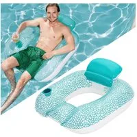 Bestway Badeinsel Schwimmsessel Flip Pillow Lounge 102x94 hellblau