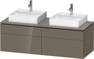 Duravit L-Cube Konsolenwaschtischunterbau wandhängend Flanell Grau Hochglanz 1420x550x482 mm - LC487 LC4872B89890000