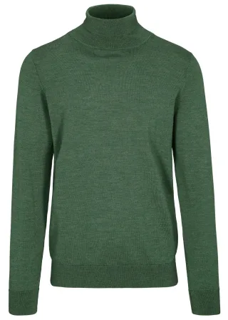 COMMANDER Finest Clothing - Rollkragen Pullover, uni dark khaki mel. - Gr. - XXL