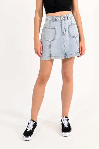 molly bracken - Jeansrock mit Glitzersteinchen blau - Gr. - XS