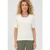 bianca Rundhalsshirt DINIA aus softer Baumwoll-Rippware